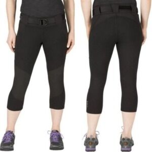 5.11 Tactical Raven Range Capri Pants Womens Medium Black Cropped Leggings 64408